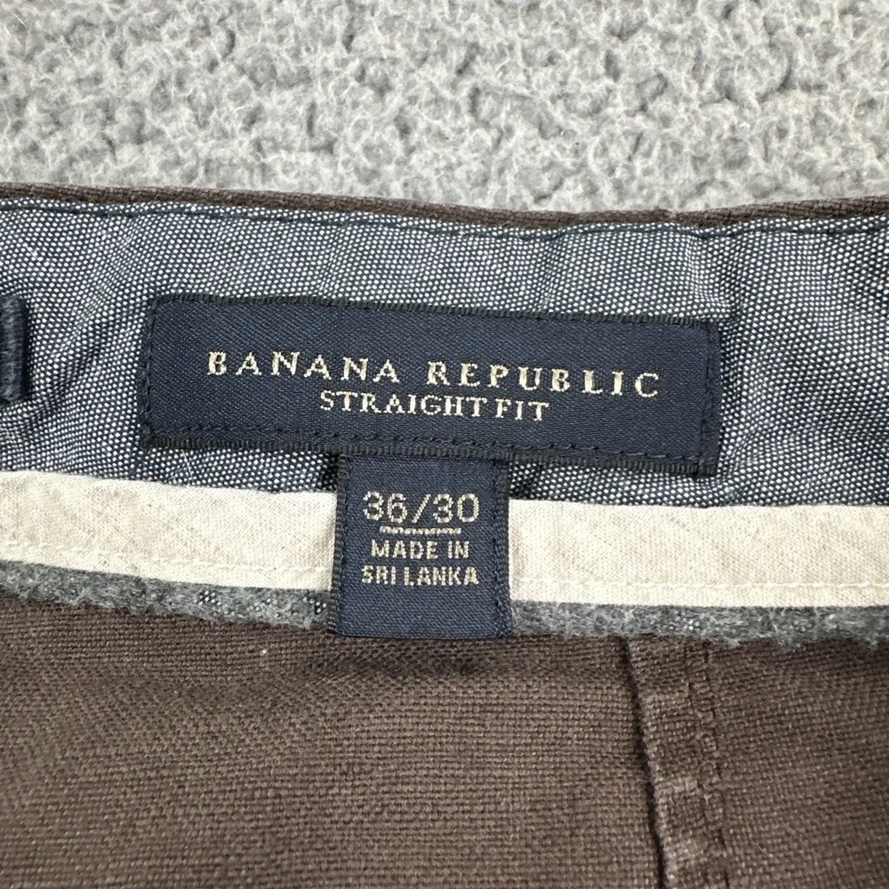 Banana Republic Linen Cotton Pants Men 36x30 Brown Straight Fit Drawstring